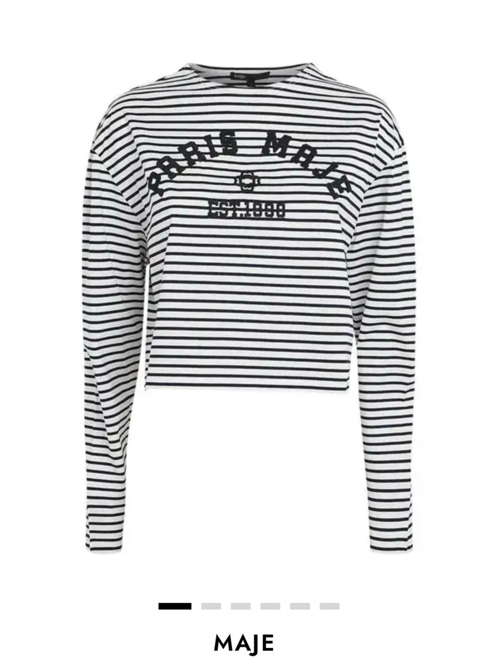 MAJE Parisian Style Black and White Quiet Luxury Striped cropped top size 1 or S